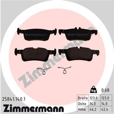 ZIMMERMANN 25841.140.1 Brake pad set Photo corresponds to scope of supply