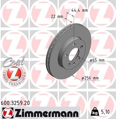 Great value for money - ZIMMERMANN Brake disc 600.3259.20