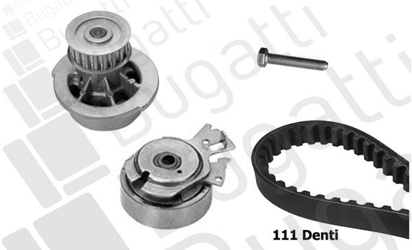 BUGATTI Width 1: 17 mm, for timing belt drive Timing belt and water pump KBU0099A buy
