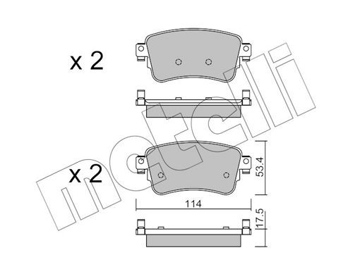 METELLI 22-1108-0 Brake pad set excl. wear warning contact