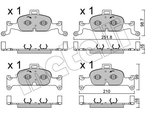 METELLI 22-1126-0 Brake pad set prepared for wear indicator