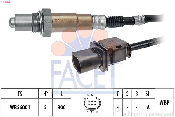 Lambda sensor FACET 10.8388 - Kia STINGER Exhaust parts spare parts order