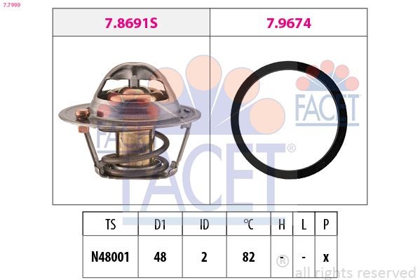 EPS 1.879.999 FACET 77999 Coolant thermostat Ford Mondeo Mk4 Estate 1.6 Ti 120 hp Petrol 2010 price