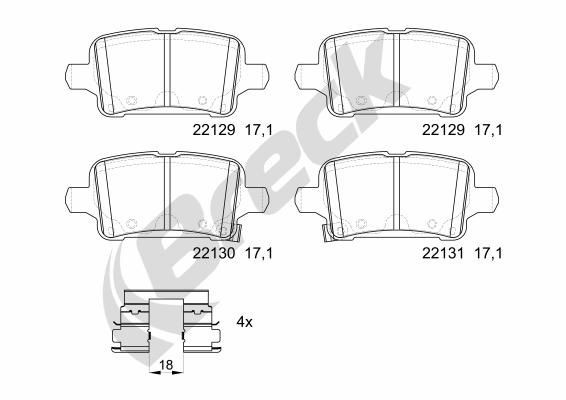 Opel INSIGNIA Brake pad 14465001 BRECK 22129 00 704 00 online buy