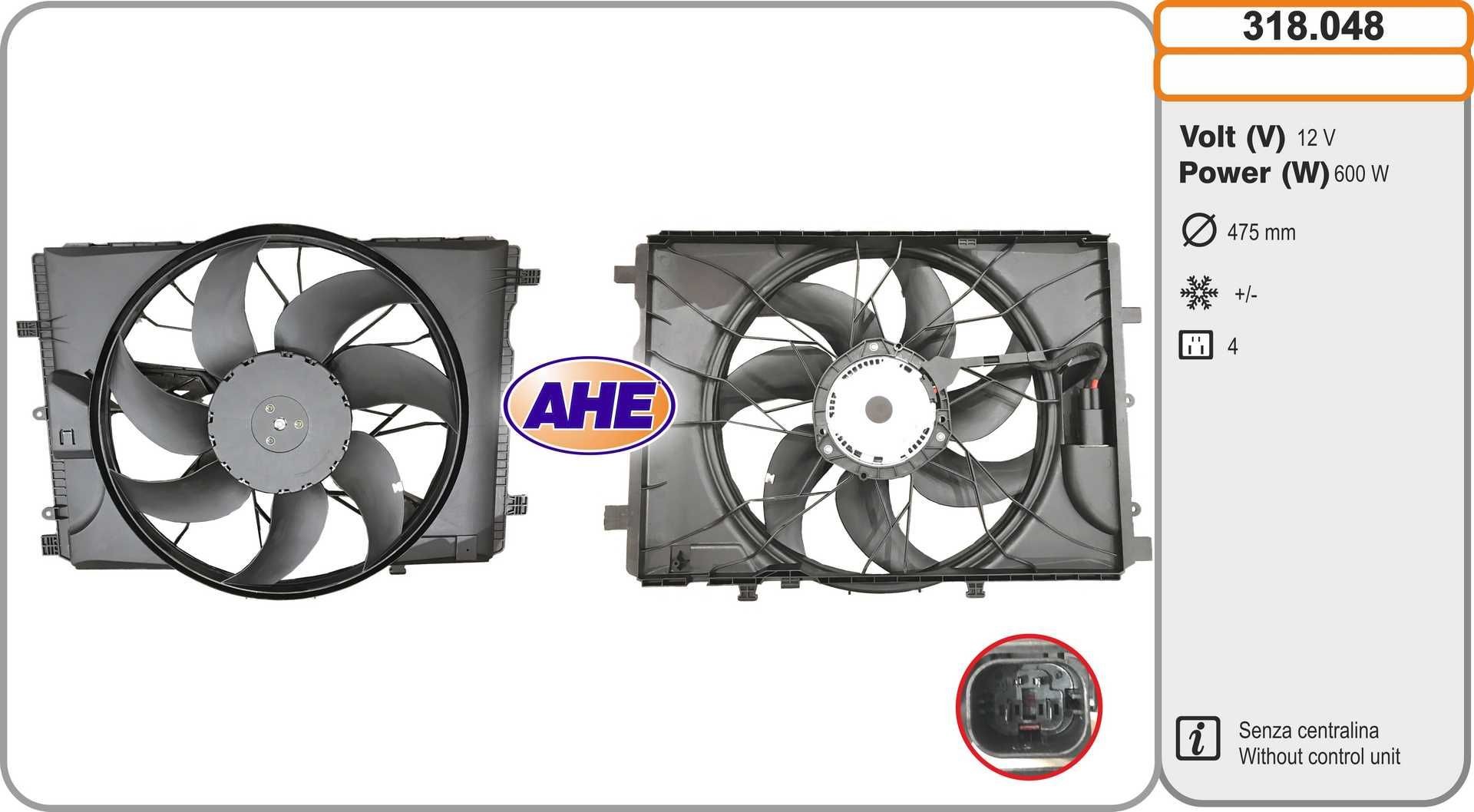 AHE Cooling fan assembly MERCEDES-BENZ E-Class Saloon (W212) new 318.048