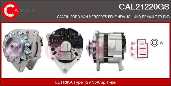 CASCO CAL21220GS Lichtmaschine für MAN M 90 LKW in Original Qualität