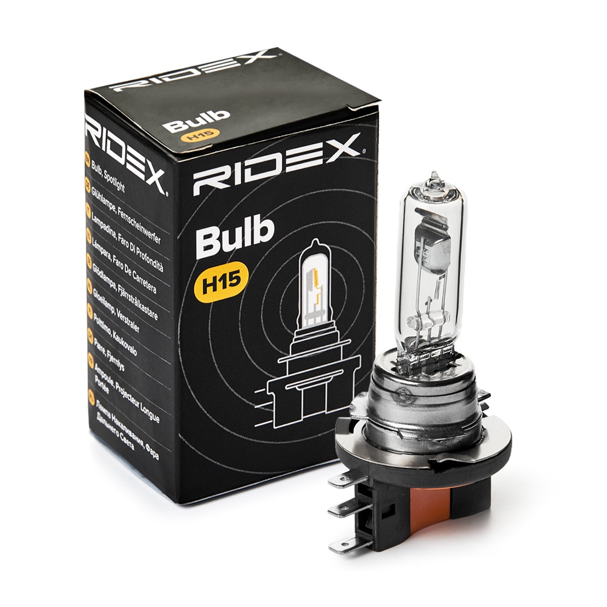 RIDEX 106B0016 Bulb, spotlight H15 12V 55/15W PGJ23t-1, Halogen