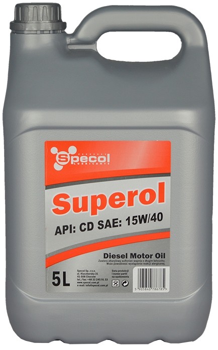Automobile oil SPECOL 15W-40, 5l, Mineral Oil longlife 102709