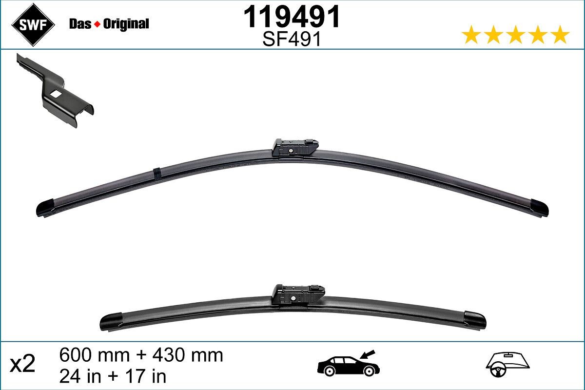 Opel COMBO Window wipers 14543655 SWF 119491 online buy