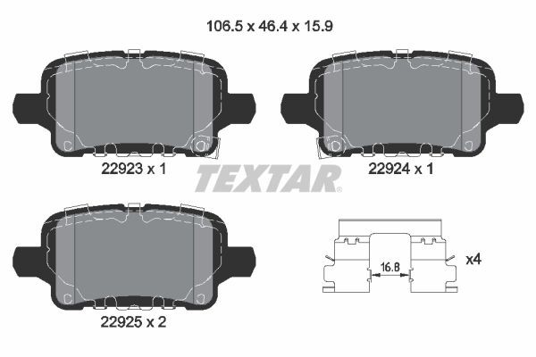 TEXTAR 2292301 Opel INSIGNIA 2018 Disk pads