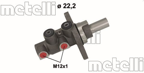 METELLI 05-1152 Brake master cylinder D1: 22,20 mm, Aluminium