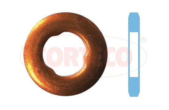 49430633 CORTECO Injector seal ring JEEP Inner Diameter: 7,3mm, Copper