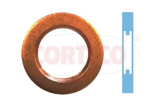 49430664 CORTECO Injector seal ring KIA Inner Diameter: 7,7mm, Copper