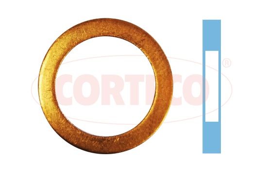 49430709 CORTECO Injector seal ring LEXUS Inner Diameter: 15,6mm, Copper