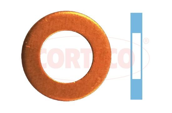 49430772 CORTECO Injector seal ring VW Inner Diameter: 7mm, Copper