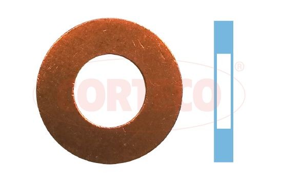 49430776 CORTECO Injector seal ring HYUNDAI Inner Diameter: 7,3mm, Copper
