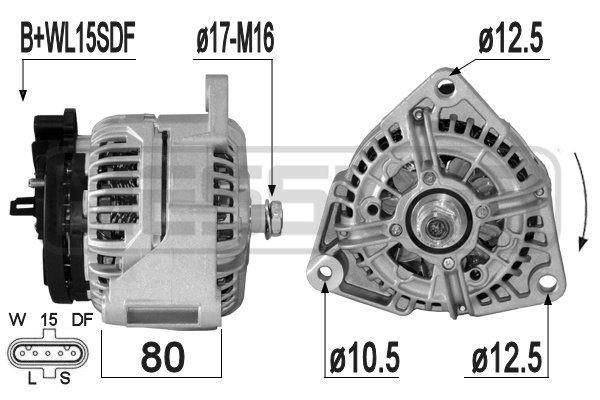 ERA 28V, 80A, B+WL15SDF Generator 209307A buy