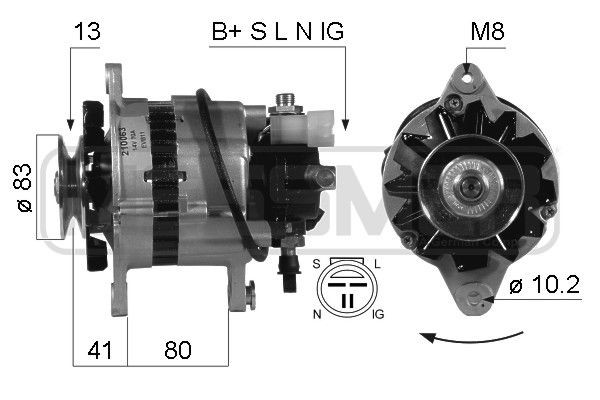 ERA 14V, 70A, B+SLNIG, incl. vacuum pump, Ø 83 mm Generator 210063A buy