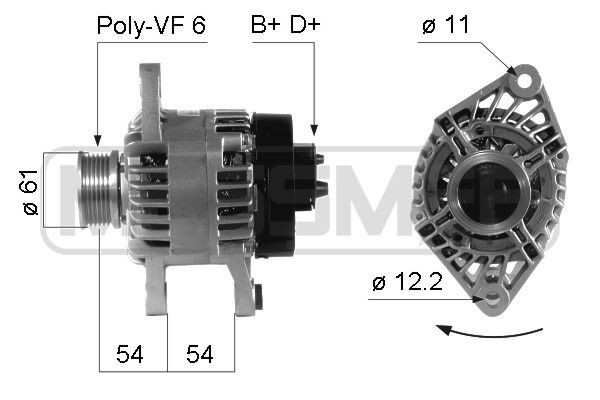 ERA 14V, 100A, B+D+, Ø 61 mm Generator 210263A buy
