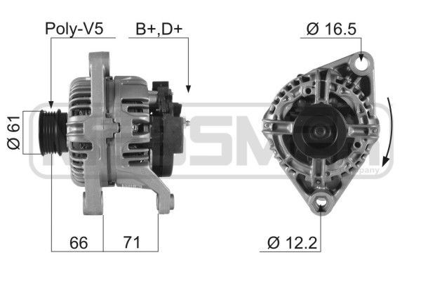 ERA 14V, 105A, B+D+, Ø 61 mm Generator 210287A buy