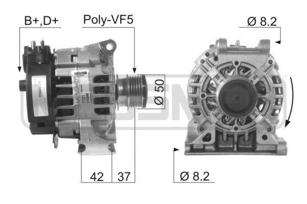 ERA 14V, 90A, B+D+, Ø 50 mm Generator 210340A buy