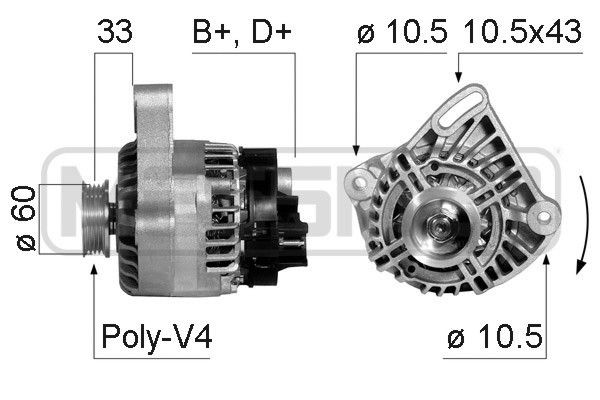 ERA 14V, 60A, B+D+, Ø 60 mm Generator 210348A buy