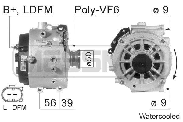 ERA 14V, 190A, B+LDFM, Ø 50 mm Generator 210383A buy