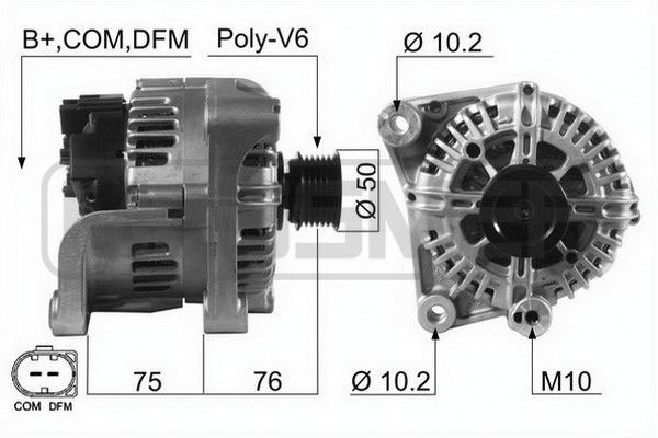 ERA 14V, 150A, B+COM,DFM, Ø 50 mm Generator 210474A buy