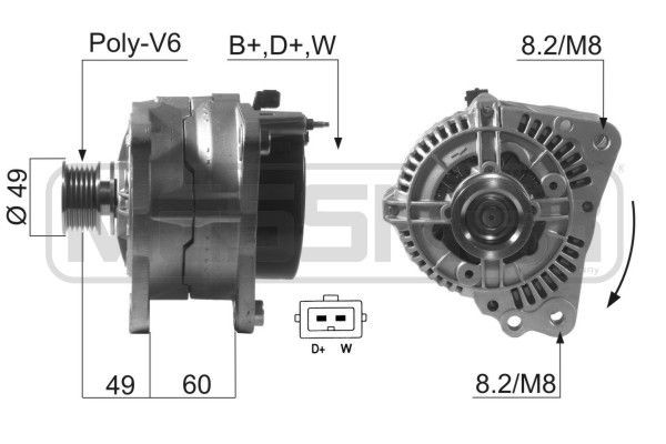 ERA 14V, 85A, B+D+W, Ø 49 mm Generator 210621A buy