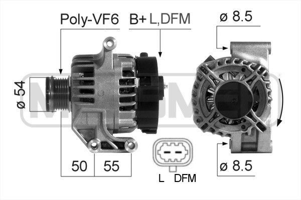210687A ERA Generator DAIHATSU 14V, 105A, B+L,DFM, Ø 54 mm