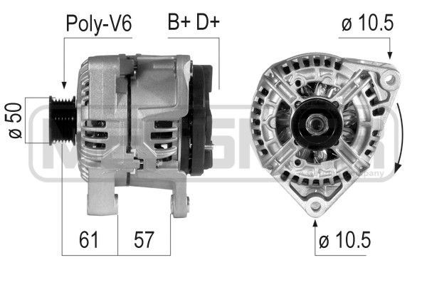 ERA 14V, 140A, B+D+, Ø 50 mm Generator 210725A buy