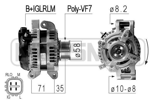 ERA 14V, 100A, B+IGLRLM, Ø 58 mm Generator 210842A buy
