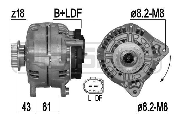 ERA 14V, 180A, B+LDF Generator 210929A buy