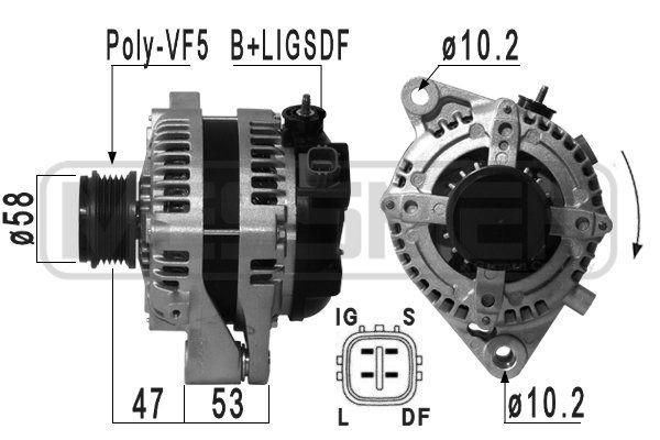 ERA 14V, 100A, B+LIGSDF, Ø 58 mm Generator 210930A buy