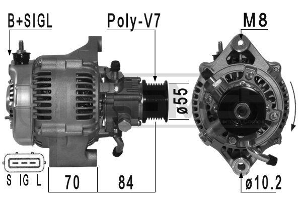 ERA 14V, 120A, B+SIGL, incl. vacuum pump, Ø 55 mm Generator 210961A buy
