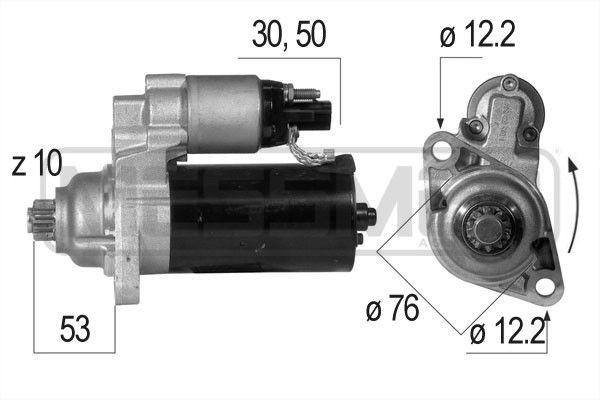 ERA 220548A Starter motor 12V, 1,7kW, Number of Teeth: 10, 30-50, Ø 76 mm