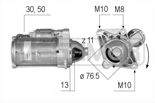 ERA 220587A Starter motor M1 T80 681