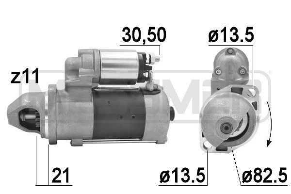 ERA 220930A Starter motor 12V, 2,6kW, Number of Teeth: 11, 30-50, Ø 83 mm