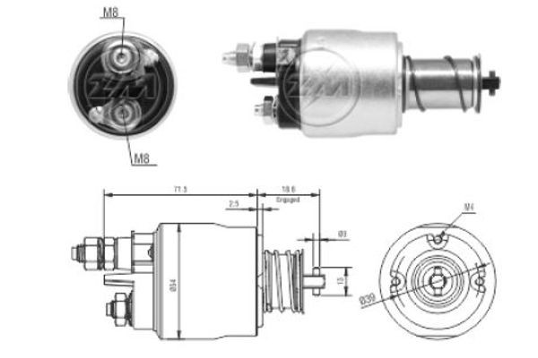 ZM8495 ERA Starter motor solenoid CHRYSLER