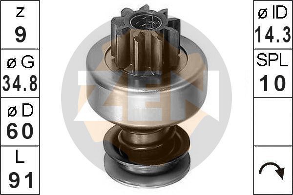 ERA ZN0367 VOLVO Freewheel gear, starter in original quality