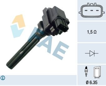 FAE 80397 Ignition coil Connector Type SAE