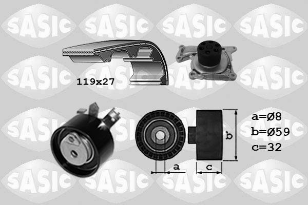 SASIC 3904038 Water pump and timing belt kit 11 9A 070 49R