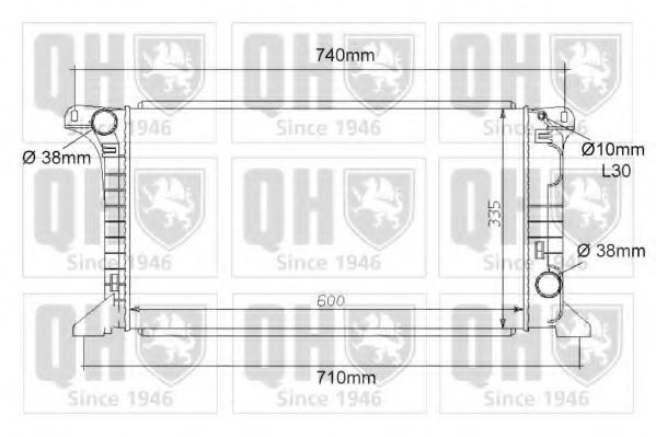 QUINTON HAZELL QER1100 Radiator FORD Transit Mk3 Platform / Chassis (VE6) 2.5 DI 71 hp Diesel 1989 price