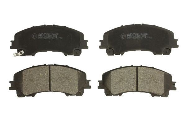 C11104ABE ABE Brake pad set NISSAN Front Axle, with acoustic wear warning