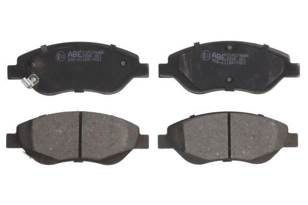 ABE C1F074ABE Brake pad set Front Axle, with acoustic wear warning