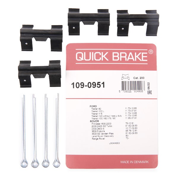QUICK BRAKE 109-0951 LAND ROVER Front brake pad fitting kit in original quality