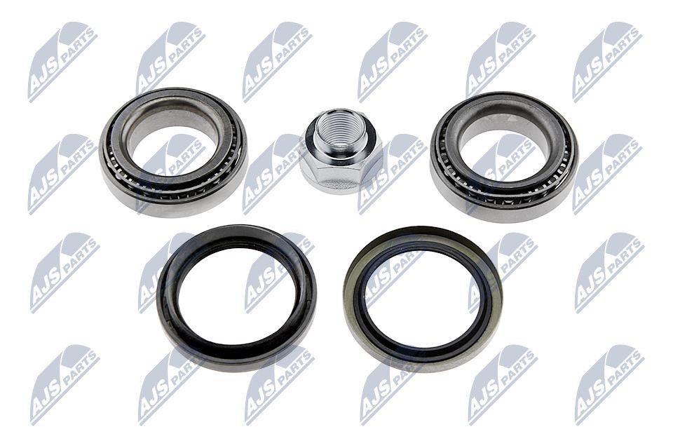 NTY KLP-DW-050 Wheel bearing kit Front Axle, Front Axle Left, Front Axle Right, with shaft seal, 60 mm, Tapered Roller Bearing