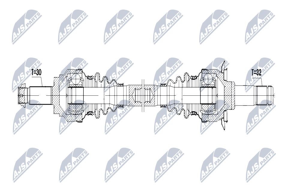 NTY Rear Axle Right, Rear Axle, Right, 830mm, Automatic Transmission Length: 830mm, External Toothing wheel side: 30 Driveshaft NPW-BM-041 buy