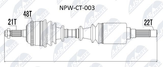 NTY NPW-CT-003 Drive shaft 327308