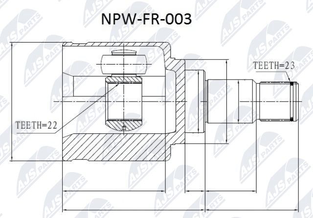 NTY NPW-FR-003 Joint kit, drive shaft 1461228